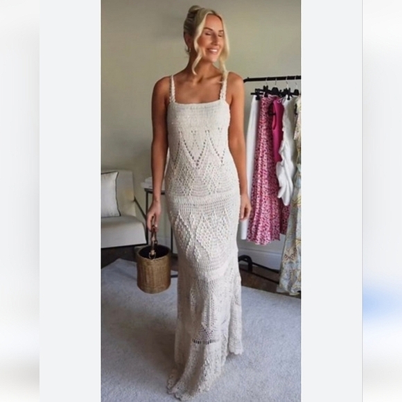 NWT ZARA SEQUIN CROCHET KNIT LONG DRESS - Picture 3 of 13